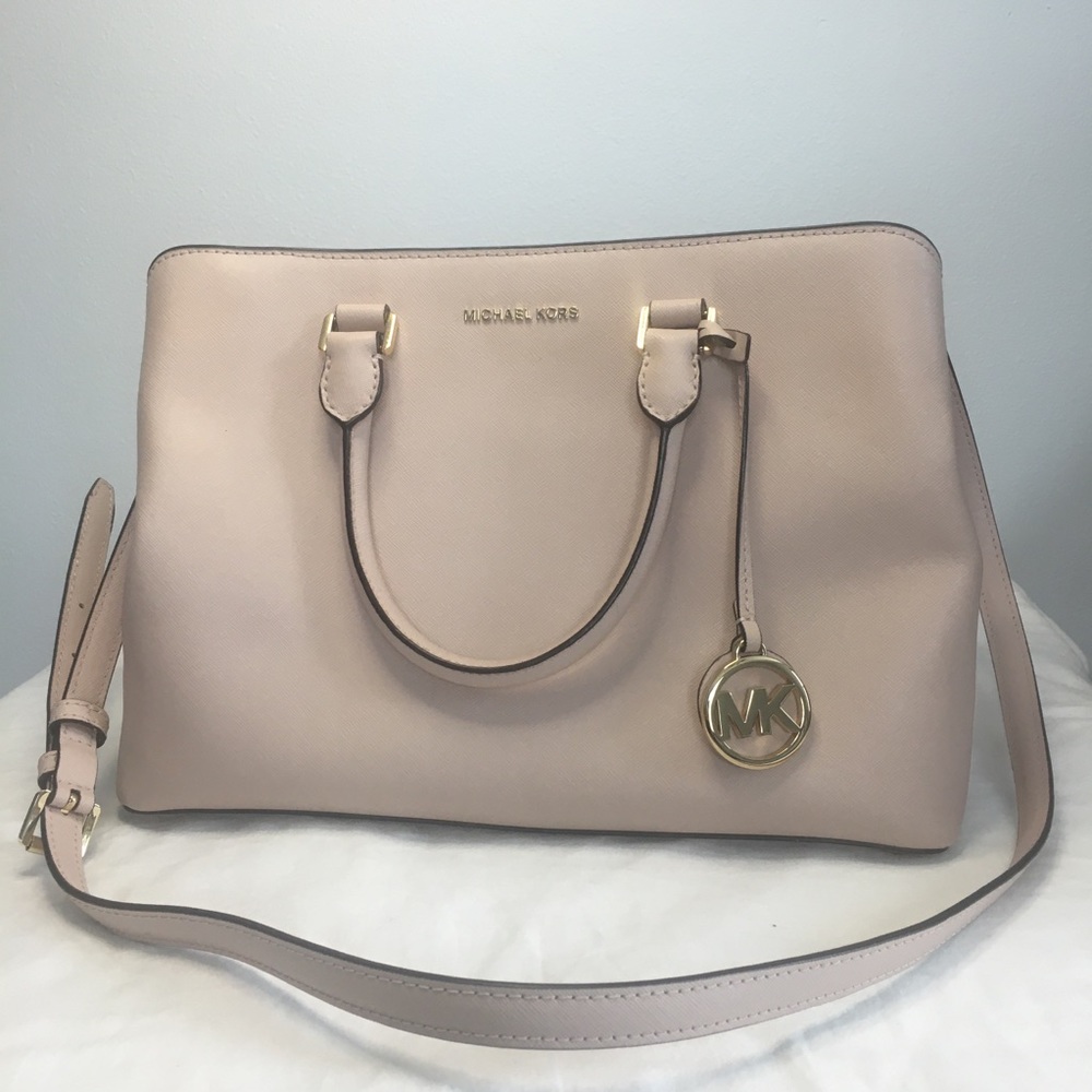 *HP!* Authentic Michael Kors Savannah Pastel Pink Saffiano Leather Satchel